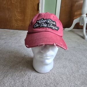 Die Trying Vintage Hip Hop Hat Red